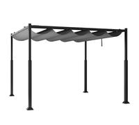 310x310cm Outdoor Pergola Heavy-Duty Metal Column w/Retractable Canopy