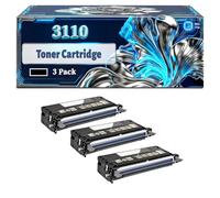 3110 Toner Cartridge Compatible for Dell 3110 3110CN 3115 3115CN Printers, With Chip Large Capacity 8000 Pages (3 Pack Black)