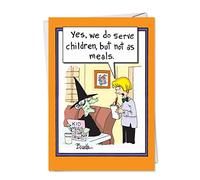 3113 'Witch Kids Meals' - Funny Halloween Greeting Card with 5" x 7" Envelope by NobleWorks
