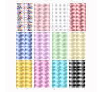 3120pcs 6mm Self-Adhesive Rhinestone Stickers Gem Stickers Jewels Crystal Embellishment Sheet for Crafts DIY Card Making (12 Sheets)