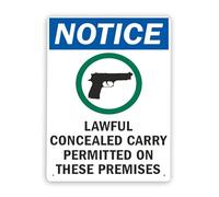 3130 Beware Danger Safety Sign,Lawful Concealed Carry Permitted On These Premises,Warning Metal Tin Sign 8x12 Inch