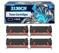 3130CN Toner Cartridges Compatible for Dell 3130 3130CN Printers, With Chip Large Capacity 10000 Pages (4 Pack Black)