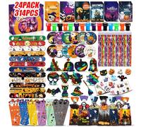 314 PCS Halloween Stationery, Party Favors for kids,Halloween Goodie Bag Fillers Bulk, Assorted Stationery Kit, Classroom Prizes Trick or Treat Fillers