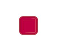 31493: 14 Ruby Red Square 9 in Paper Plates, 9x9 in - Bold Party Tableware