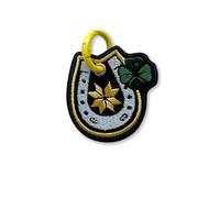 314PI Good Luck Horseshoe Clover Embroidery Keychain, Size 3" Embroidered Tag Keychains, Lucky Embroidery Patch with Colorful Keyrings for Backpack Clothes Motorcycles Scooters Cars Key Accessories
