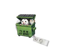 314PI I'll Be in My Office Opossum 2" Badge Reels, Funny Dumpster Sarcastic Alligator Clip Acrylic ID Badge Holder, Badge Lanyard, Humor Animal Accessories DIY for Friend Nurses Doctors Co-Workers