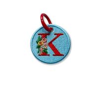 314Pi Letters Name wwith Flower Embroidery Keychain, Size 3" Embroidered Tag Keychains, Embroidery Patch with Colorful Keyrings for Backpack Clothes Motorcycles Cars Key Accessories, Lovely Gifts