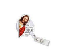 314PI OMG You Guys That's Not What I Said 2" Badge Reels, Funny Jesus Sarcastic Aesthetic Alligator Clip Acrylic ID Badge Holder, Badge Lanyard, Accessories DIY for Friend Nurses Doctors Med Surgeons