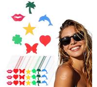 315 Pieces Tanning Stickers for Body, Self Adhesive Tanning Bed Stickers Heart Lips Butterfly Dolphin Sunbathing Sticker Summer Beach Face Body Accessories