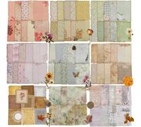 315 Sheets Vintage Scrapbook Paper Pack with Floral PET Stickers, Retro Aesthetic Journaling Kit for DIY Crafts, Junk Journal, Collage, Ephemera, Scrapbooking, Aged Backgrounds & Mixed Themes