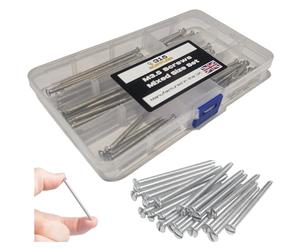 315 Supplies Pack of 100 Mixed M3.5 Screws 35mm, 40mm,50mm and 75mm Long Assorted Electrical Machine Screw for Light Switch and Plug Sockets Nickel Plated DIY Slotted Head (100 Piece Set)