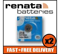 Bundle of 2 x Renata 315 Watch Battery 1.55v SR716SW + Quzo Belgian Chocolate - Official Renata Watch Batteries