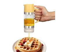 315ML/11oz glass honey pot drizzler, No Drip Honey Maple Syrup Dispenser with Handle,Honey container for Home Kitchen Storage,Honey, Syrup, Jam, Spices (Yellow)