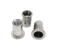 316 A4-80 Stainless Steel Insert Rivet Nut M3 M4 M5 M6 M8 M10 M12 Flat Head Small Countersunk Head(Flat head,100pcs M5)
