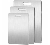 316 Brushed Stainless Steel Chopping Board, Thick Non Slip Cutting Board, Household Cutting Board, Antibacterial Large Cutting Board