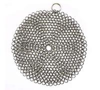 316 Premium Stainless Steel Cast Iron Cleaner, Chainmail Scrubber for Cast Iron Pan Pre-Seasoned Pan Dutch Ovens Waffle Iron Pans Scraper Cast Iron Grill Scraper Skillet Scraper HOVhomeDEVP (7 Inch)