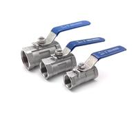 316 Stainless Steel 1/4" 3/8" 3/4" 1" 1-1/4" 1-1/2" 2" One Piece Ball Valve Female Thread Suitable for Water Oil Natural Gas(1-1/2")