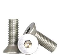 316 Stainless Steel, 3/8"-16 x 1 Flat Head Socket Cap Screws (Pack of 5), Allen Socket Drive, Countersunk Bolt Fasteners, Full Thread, Coarse Machine Threaded - by Chipmunk Hardware