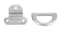 316 Stainless Steel Boat Folding Pad Eye Cleat for Secure Tie Down in Marine Use with Strong Stability for Boat Owners, Silver, 8mm and 10mm D Ring Tie Down Cleat Set (8mm (4 sold per piece))