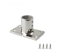 316 Stainless Steel Boat Hand Rail Rectangular Base For 22mm And 25mm Tube Marine Deck Fitting Silver Color Yacht Safety Grab Handle Support Bracket(25mm)