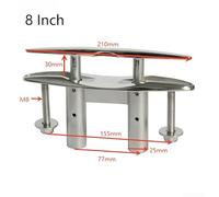 316 Stainless Steel Boat Pull Up Flush Mount Cleat, Retractable Deck Mooring Post for Marine Kayak Dock, 5/6/8 Inch(8inch)
