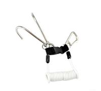 316 Stainless Steel Double Ended Reef Hook With Spring Loaded Safety Lanyard And Quick Release For Secure Diving Equipment Attachment(white)