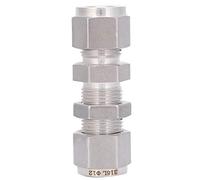 316 Stainless Steel Double Ferrule Compression Fitting Bulkhead Connector Accessory - 1/2 Inch Tube Outside Diameter Pipe Adapter for High Pressure Systems (F1/2)