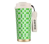 316 Stainless Steel Eco-Friendly Travel Office Mug Wall Travel Car Cup Coffee Cup with Lanyard, The Sims Plumbob,White