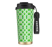 316 Stainless Steel Eco-Friendly Travel Office Mug Wall Travel Car Cup Coffee Cup with Lanyard, The Sims Plumbob,Black