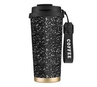 316 Stainless Steel Eco-Friendly Travel Office Mug Wall Travel Car Cup Coffee Cup with Lanyard, White Silver Gray Glitter Diamond Glitter,Black