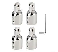316 Stainless Steel Eye End for Bimini Tops, 4 External Pieces with Screws, Designed for Easy Assembly on 7/8'' Tubing in Marine Applications (22mm)