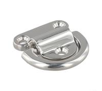 316 Stainless Steel Folding Pad Eye Lashing D Ring Anchor for Trucks, Trailers, Marine Use Heavy Duty Tie Down Point with Mounting Plate