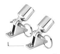 316 Stainless Steel for bimini & for top Deck Hinge Set for 1 Inch Tubing | Marine Boat Yacht Kayak Canopy Frame Fitting with for Quick Release Pin Silver Finish Hardware Kit
