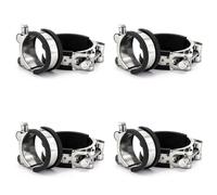 316 Stainless Steel High-Strength Reinforced European Style Pipe Clamps, 8 Pcs Pipe Clips and Hose Clamps with Rubber Strip Fixing Buckle(Ф44-47)