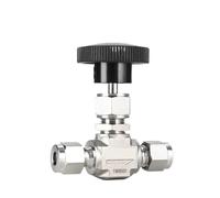 316 Stainless Steel Integral-Bonnet Needle Valves Tube Fitting High Pressure (6000Psi) Straight Pattern Regulating Stem(1/4")
