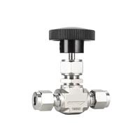 316 Stainless Steel Integral-Bonnet Needle Valves Tube Fitting High Pressure (6000Psi) Straight Pattern Regulating Stem(1/8")