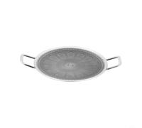 316 Stainless Steel Korean BBQ Grill Pan, 34/38cm Flat Top(34cm)