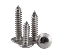 316 Stainless Steel Large Flat Head Self-Tapping Screws with Mushroom Umbrella-Shaped TA Cross Slot Wood Screws M4 x 10mm (20Pcs)