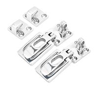 316 Stainless Steel Lockable Door Latch, Heavy Duty Anti Rattle Fastener Clamp, Marine Hardware with Mirror Polish, for Cabinets Doors Boxes Cases, 2pcs Set with Bolts