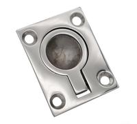 316 Stainless Steel Marine Boat Hatch Latch Cabinet Flush Mount Lifting Ring Pull Handle Mirror Polished for Floor Hatches Pocket Doors 3 Sizes(48 * 38MM)