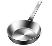 316 Stainless Steel Mini Egg Pan With Spout Small Omelette Skillet, For Single Serving Frying Or Sauce Making Compatible With Gas And Induction Hobs (Silver)(L)