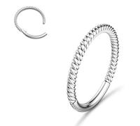 316L Stainless Steel 16G/18G Twisted Nose Ring Hoop Septum Conch Jewellery | 1Pcs Hinged Seamless Clicker Cartilage Earrings for Tragus Daith Helix Piercing, 14K gold plated/silver/black 6/7/8/9/10/12mm