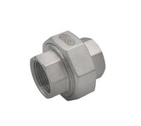 316L Stainless Steel BSP Female Thread Screw Union Joint Coupling Connector for Water and Oil Pipe Fitting - 1pc(3/8in)