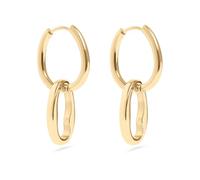 316L Stainless Steel Interlocked Oval Hoop Earrings, Sold as a Pair, One Size, Metal, No Gemstone