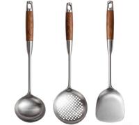 316L Stainless Steel Wok Spatula with Wooden Handle(3pcs Set)
