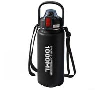 316L Steel Vacuum Bottle 900ml with Straw Handle(Black 1000ml)