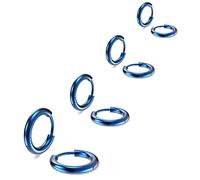 316L Surgical Stainless Steel Small Hoop Earrings 8mm 10mm 12mm 14mm Hypoallergenic Huggie Hoop Earrings Helix Lobes Hinged Sleeper Earrings Cartilage Piercings, Stainless Steel, No Gemstone