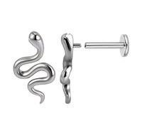 316L Surgical Steel Threaded Flat Back Earring Studs | Short Bar Internally Threaded, Hypoallergenic Jewelry, 20g, Lead & Nickel Free, for Cartilage Earlobe Helix Tragus Piercings