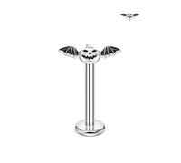 316L Surgical Steel Threadless Push Pin Pumpkin Bat Piercing Stud Earring, 16 Gauge 10mm, Stainless Steel, no gemstone