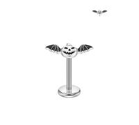 316L Surgical Steel Threadless Push Pin Pumpkin Bat Piercing Stud Earring, 20 Gauge 6mm, Stainless Steel, no gemstone
